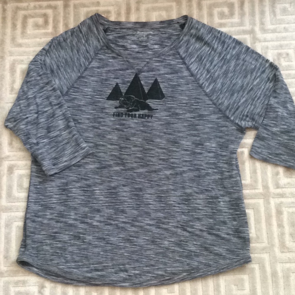 Hand Printed Recycled Raglan T Size L